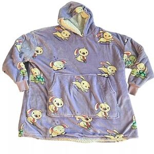 The Oodie Original Kids Bunny Hoodie Blanket One Size Sherpa Fleece Lined